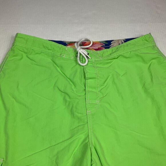 Polo Ralph Lauren Mens Swim Trunks Bright Green Shorts Mesh Drawstring Large - Picture 3 of 11